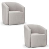 Poltrona Decorativa Orgânica Kit 2 Stella Max Veludo Cinza D03 - D&#39;rossi