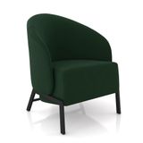 Poltrona Sala De Estar Base Industrial Luar Veludo Verde K01 - D&#39;rossi