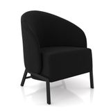 Poltrona Sala De Estar Base Industrial Luar Veludo Preto K01 - D&#39;rossi