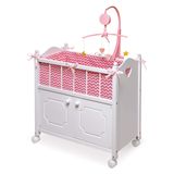 Cesta De Texugo Toy Doll Bed Com Armário De Armazenamento Para Bonecas De 22 Polegadas