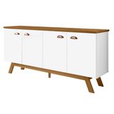 Balcao Buffet Atlanta 4 Portas 164 Cm Branco Nature Tebar