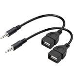 Adaptador De Áudio Usb Para Conector De 3,5 Mm, 2 Pacotes Para Reprodução De Música No Carro