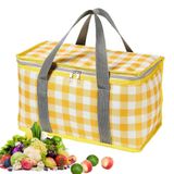 Saco Isolado Para Piquenique Reutilizável Para Alimentos, Saco Térmico De Praia, 24l, Amarelo