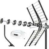 Antena Externa De Cinco Estrelas, Com Alcance De 320 Km, Hdtv, Vhf, Uhf