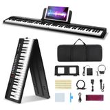 Teclado De Piano Asmuse De 88 Teclas Portátil Bluetooth Midi Dobrável