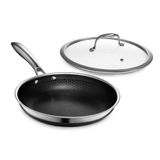 Frigideira Hexclad Hybrid Antiaderente De 26 Cm Com Tampa Pronta Para Indução