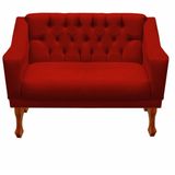 Namoradeira Decorativa Recepção Grecia Dritex Suede Vermelho