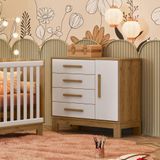 Cômoda Para Quarto Infantil Q Encanto Slim Freijo Toq-branco Acetinado