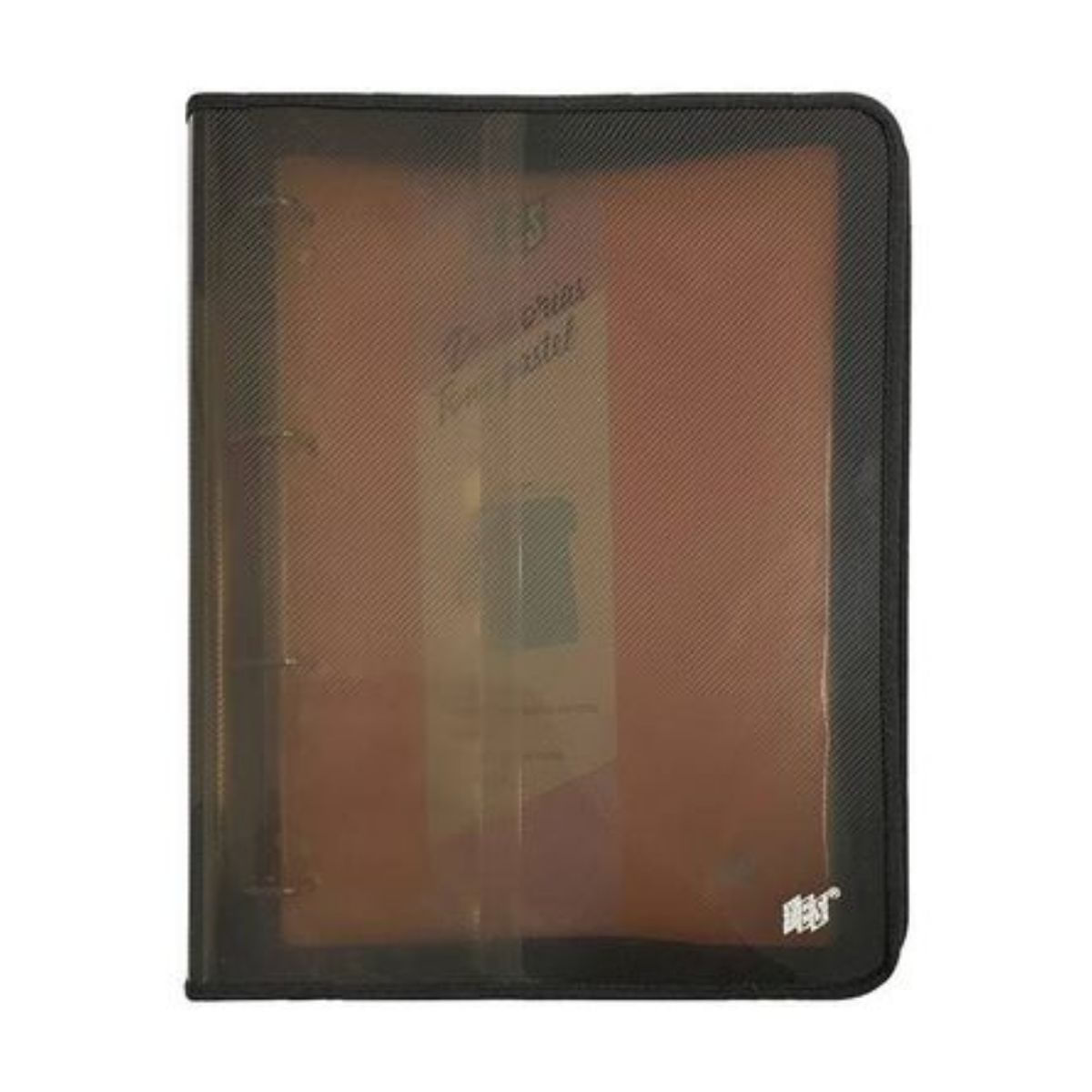 Fichário 4 Argolas Com Zíper Universal A4 Fumê Yes Com Bloco 96 Folhas 5 Divisórias E Planner Aula