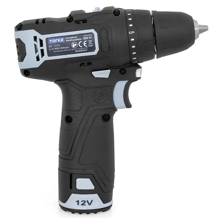 Furadeira Parafusadeira Profissional Trb0013 12v E Jogo De Bits E Brocas Torkz Trk0007, 128 Peças - imagem 5