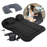 Colchão Cama Aveludada Inflável Para Viagem Suv Carro Com Bomba Elétrica 12v E Almofada De Pescoço Vg Plus