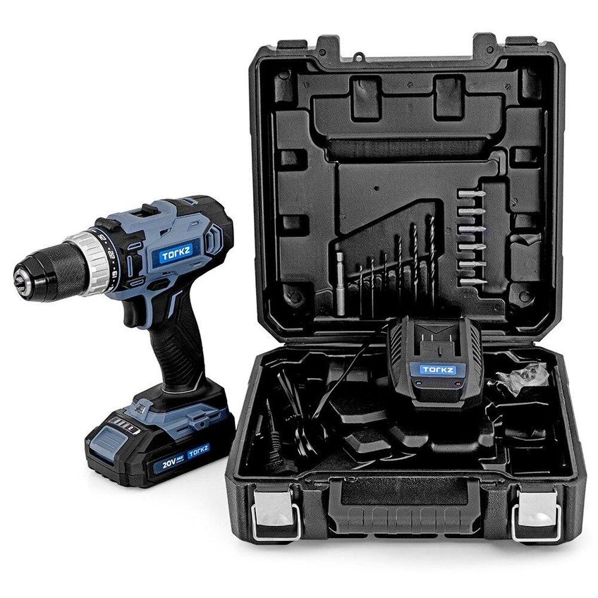 Furadeira Parafusadeira Profissional Trb0018, 20 Volts E Jogo De Bits E Brocas Torkz Trk0007, 128 Peças - imagem 3