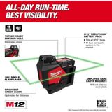 Nível De Laser Milwaukee M12 3631-20 Verde Em Plano Único De 360°