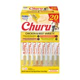 Purê Cremoso Lickable Cat Treats Inaba Churu 14 Ml X 20 De Frango E Carne Bovina