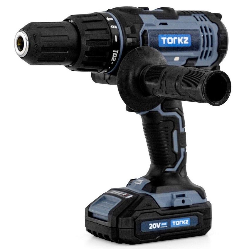 Furadeira Parafusadeira Profissional Trb0012 20 Volts E Jogo De Bits E Brocas Torkz Trk0007, 128 Peças - imagem 4
