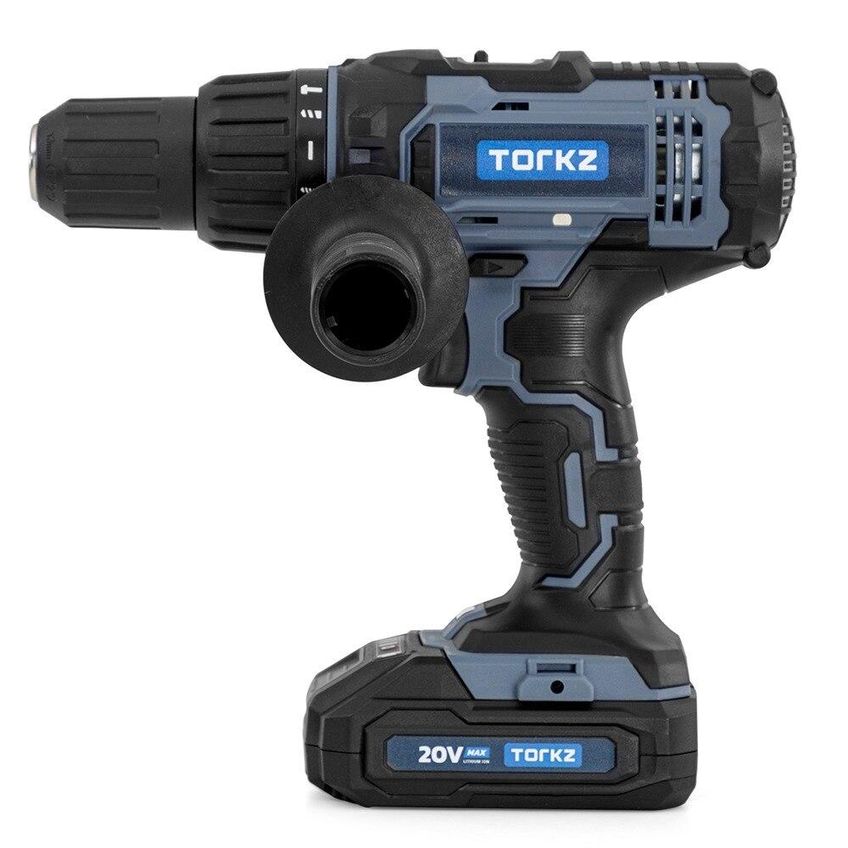 Furadeira Parafusadeira Profissional Trb0012 20 Volts E Jogo De Bits E Brocas Torkz Trk0007, 128 Peças - imagem 5