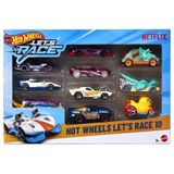 Hot Wheels Pacote Com 10 Carros Let&#39;s Race - Mattel