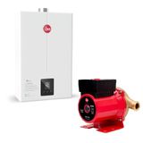 Kit Aquecedor 12 Litros Glp Bivolt + Bomba 350w 220v Rheem