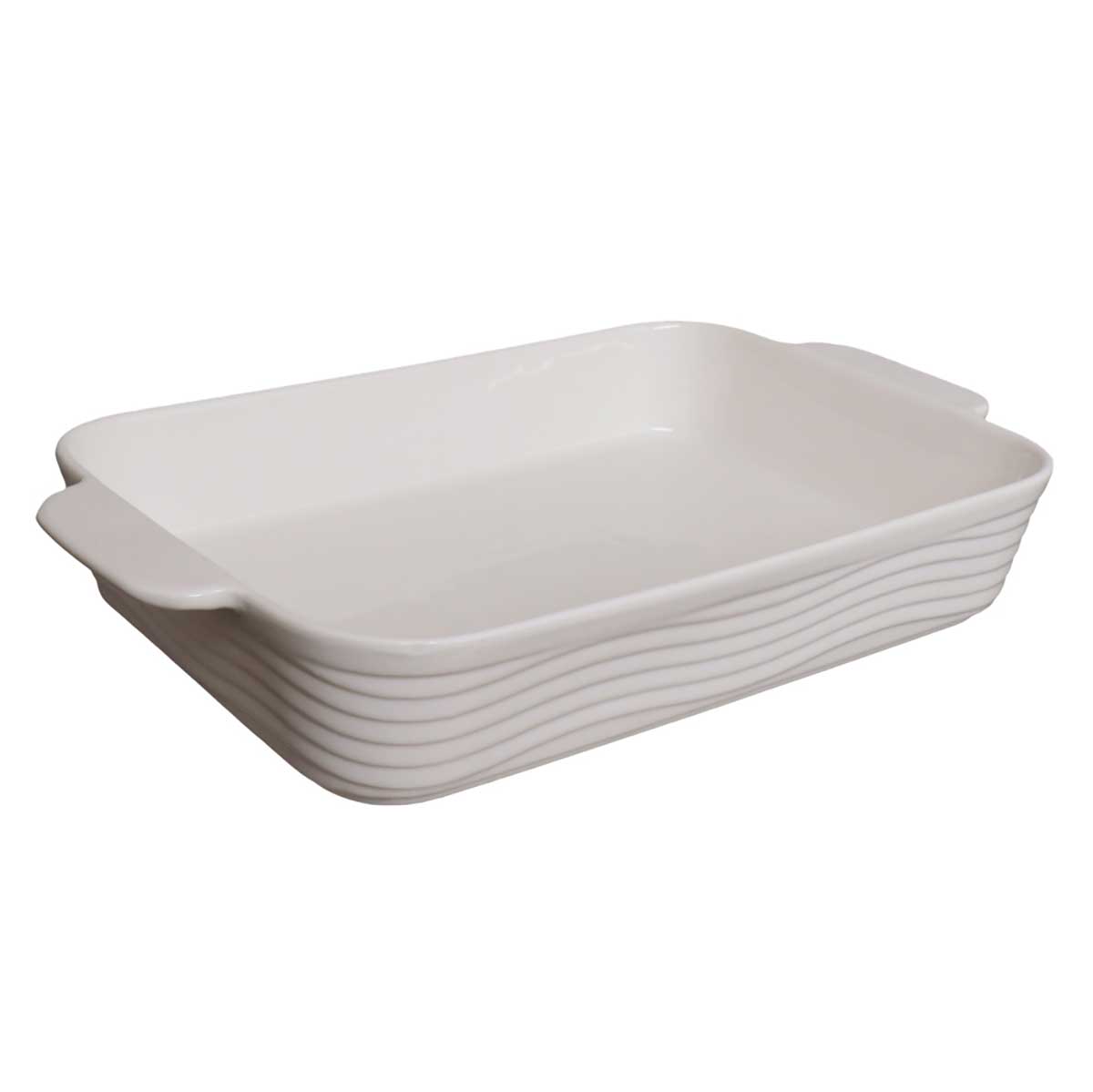 Travessa de cerâmica Sandy retangular branca 36cm Hauskraft