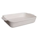 Travessa de cerâmica Sandy retangular branca 30cm Hauskraft