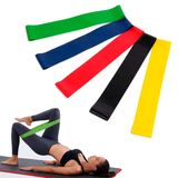 Kit 5 Elásticos Intensidades Variadas Treino Resistência