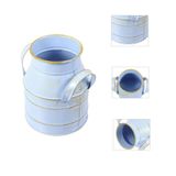 Vaso Balde De Flores Decorativo De Ânfora De Ferro Leiteira