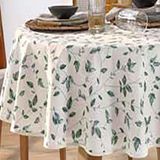 Toalha De Mesa Redonda 160cm Clean Athenas Botânica 01 - Dohler Estampada Clara