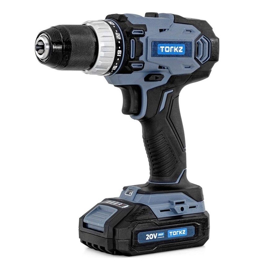 Furadeira Parafusadeira Profissional Trb0018, 20 Volts E Jogo De Brocas Bits Torkz Trk0006 75 Peças - imagem 3