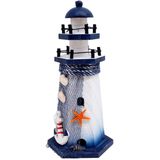 Decoração Farol Marítimo Enfeite Casa Náutica Praia De 27cm