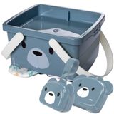 Kit Caixa Porta Fraldas Com Alça, Porta Chupetas E Saboneteira Urso Plasutil