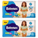 Fralda Descártavel Babysec Ultra Hiper XG - 2 Pacotes com 56 Fraldas - Total 112 Tiras