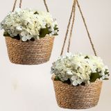 18 Mini Buquês De Flores Artificiais 26x22 Hortênsia Permanente Realistas Para Decoração Refinada