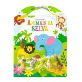Livro De Colorir + 5 Mini Animais Selva Mais Cor E Diversão
