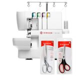 Kit Máquina Overloque S0105 + Tesoura 8" Tecido E Tesoura Multiuso Preta 220v