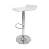 Banqueta Alta Com Encosto Baixo Estofado Para Cozinha Americana Ilha Sala Bancada Balcão Com Regulagem De Altura Giratória Belo Horizonte Branco