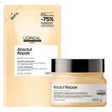 Kit Loreal Professionnel Máscara Capilar 250ml + Shampoo L&#39;oréal Professionnel Absolut Repair Refil 240ml