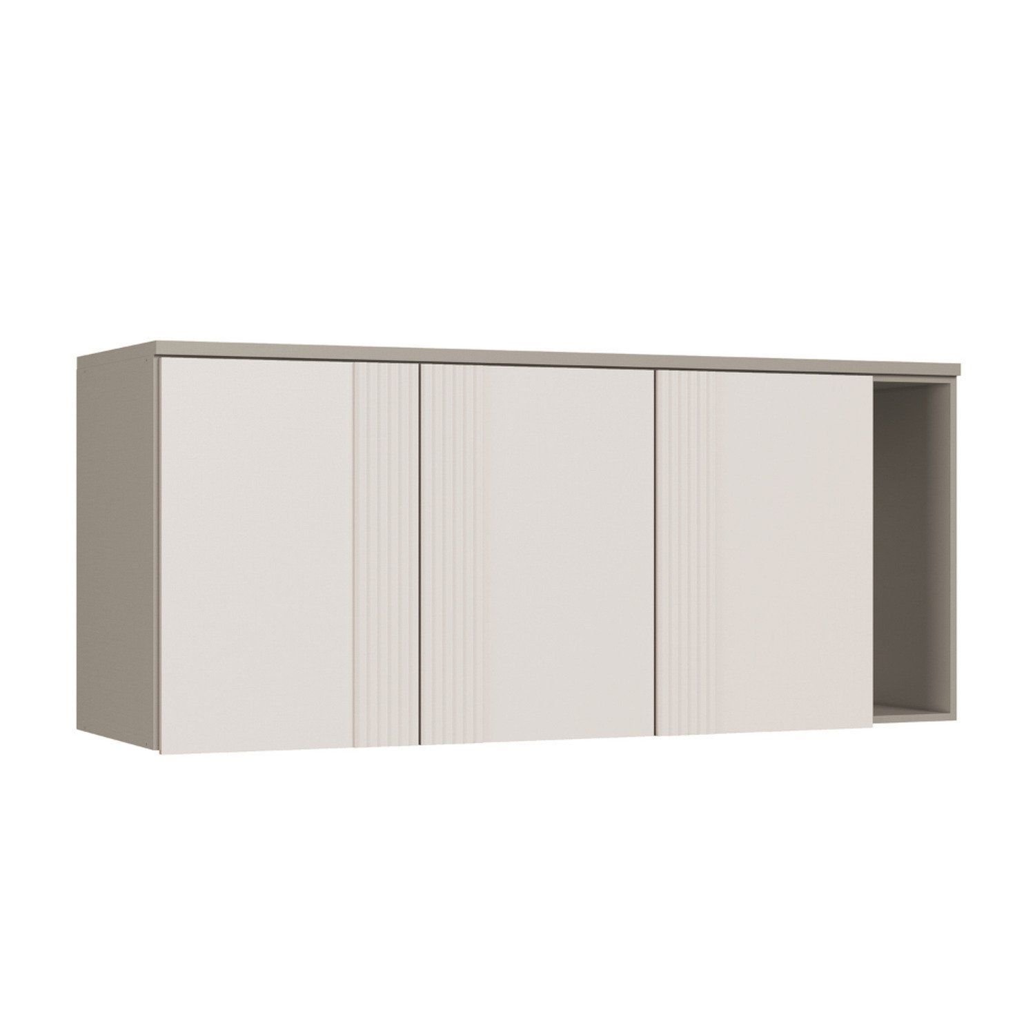 Modulo Aéreo 3 Portas Queen Elegance Niquel|blanc Canelado