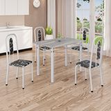 Conjunto De Mesa Com 4 Cadeiras Lívia Preto/ Branco