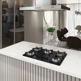 Cooktop 5 Boca Com Mesa De Vidro Safe Nardelli Preto