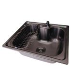 Cuba Gourmet Cozinha Aço Inox Com Acessórios 60x42cm Simples Preto