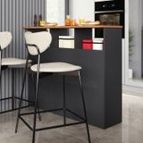 Mesa Bancada Balcão Ilha Para Cozinha Com 3 Portas E Nichos Divisor De Ambiente Veneza Cinza