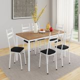 Conjunto Sala De Jantar Mesa Retangular Tampo Bp Com 6 Cadeiras Adriana Branco/ Preto