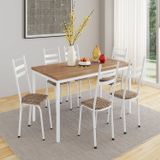 Conjunto Sala De Jantar Mesa Retangular Tampo Bp Com 6 Cadeiras Adriana Branco/ Rattan/ Demolição