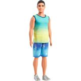 Boneca Fashion Barbie Fashionistas Ken #236 Com Regata Azul Verde
