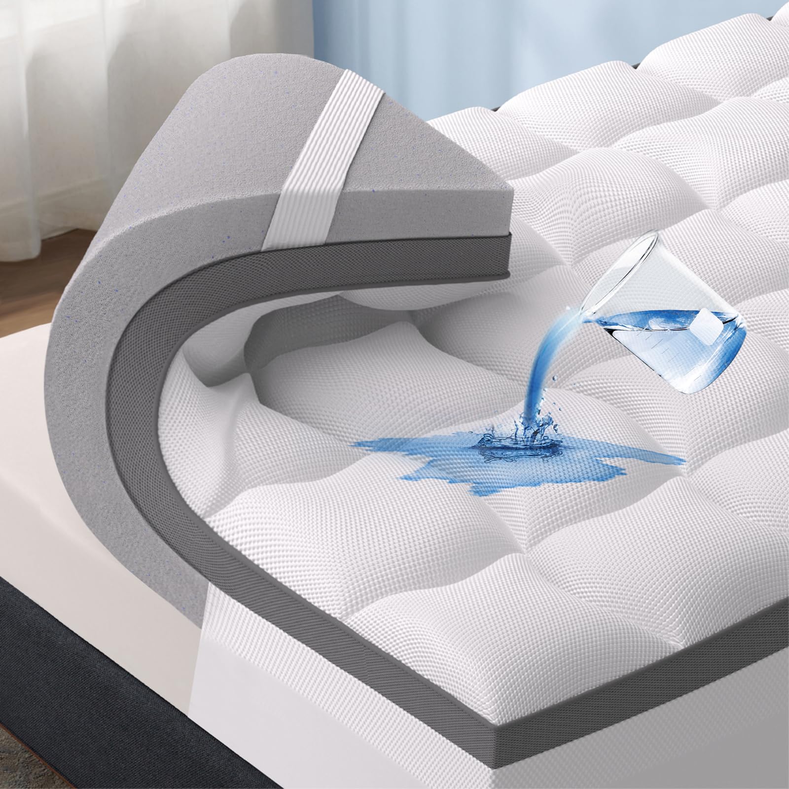 Cobertor De Colchão Bedsure Memory Foam Queen Com Travesseiro