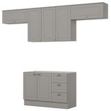 Cozinha Modulada 4 Pecas 280 Cm Ce757 Americana Cinza Henn