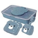 Kit Porta Lenço Umedecido, Porta Chupetas E Saboneteira Urso Plasutil