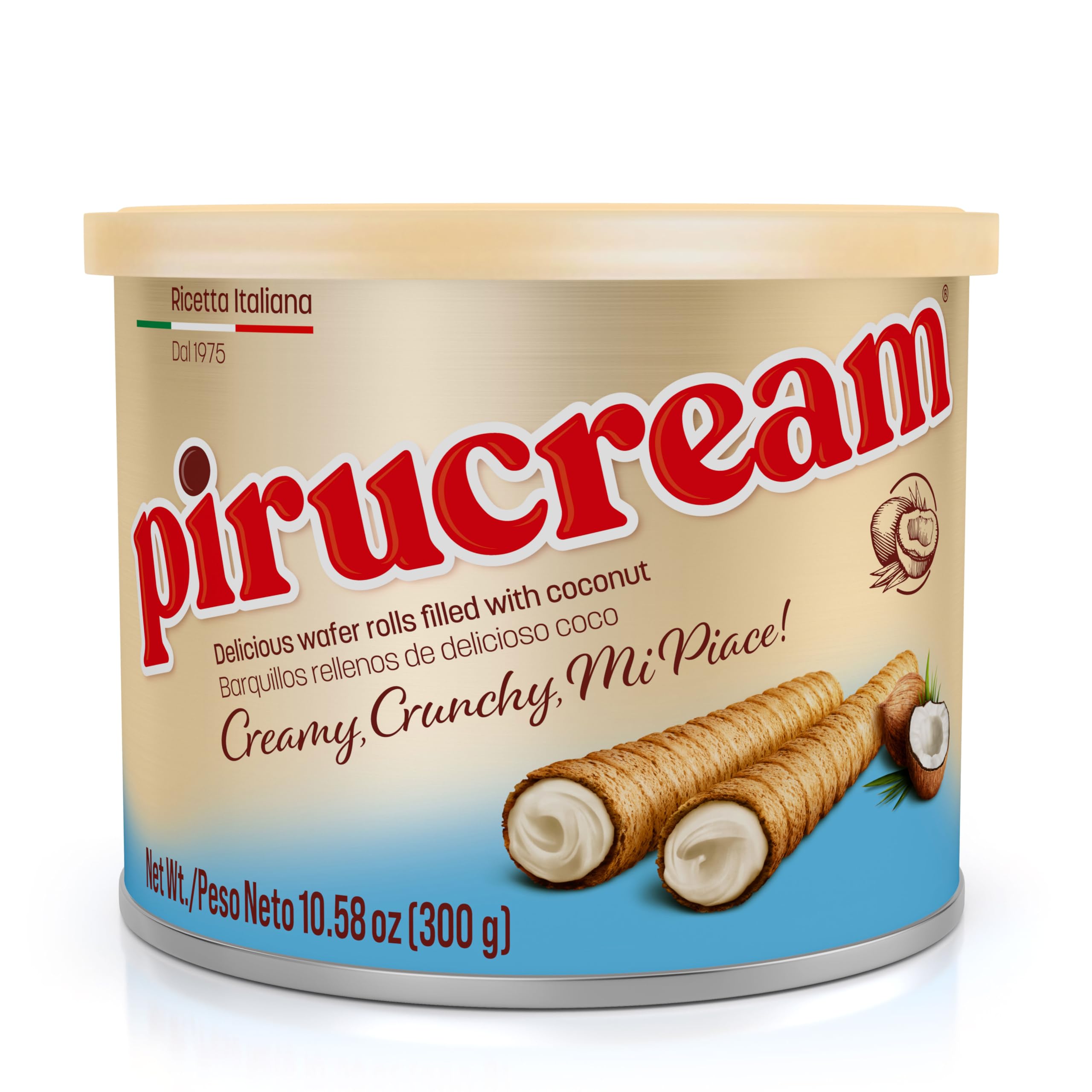 Wafer Rolls Pirucream Delicioso Creme De Coco Crocante 300g