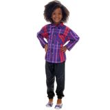 Camisa Junina Xadrez Infantil Unissex Rosa Ou Roxa Roxo G