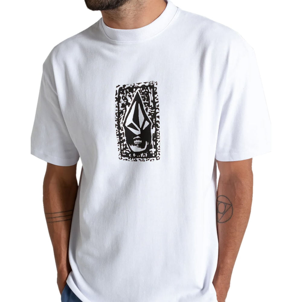 Camiseta Volcom Comfort Stone Face Branca
